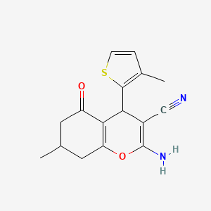 molecular formula C16H16N2O2S B4989776 2-amino-7-methyl-4-(3-methyl-2-thienyl)-5-oxo-5,6,7,8-tetrahydro-4H-chromene-3-carbonitrile 