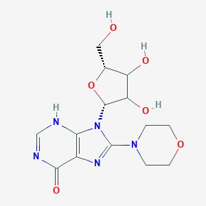 molecular formula C14H19N5O6 B498978 9-[(2R,5R)-3,4-dihydroxy-5-(hydroxymethyl)oxolan-2-yl]-8-morpholin-4-yl-3H-purin-6-one 