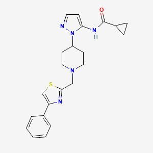 molecular formula C22H25N5OS B4989789 N-(1-{1-[(4-phenyl-1,3-thiazol-2-yl)methyl]-4-piperidinyl}-1H-pyrazol-5-yl)cyclopropanecarboxamide 