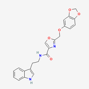 molecular formula C22H19N3O5 B4989797 2-[(1,3-benzodioxol-5-yloxy)methyl]-N-[2-(1H-indol-3-yl)ethyl]-1,3-oxazole-4-carboxamide 