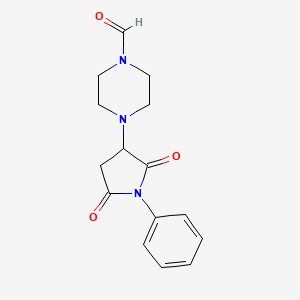 4-(2,5-dioxo-1-phenyl-3-pyrrolidinyl)-1-piperazinecarbaldehyde