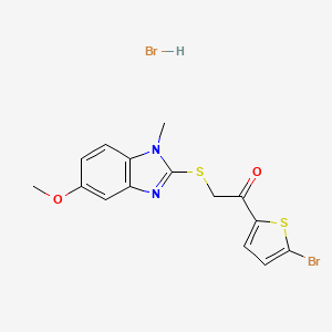 molecular formula C15H14Br2N2O2S2 B4989814 1-(5-bromo-2-thienyl)-2-[(5-methoxy-1-methyl-1H-benzimidazol-2-yl)thio]ethanone hydrobromide 