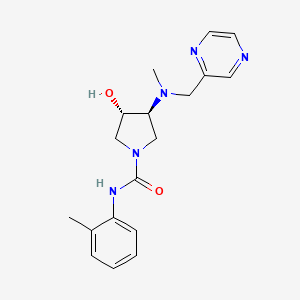 molecular formula C18H23N5O2 B4989820 (3S*,4S*)-3-hydroxy-N-(2-methylphenyl)-4-[methyl(2-pyrazinylmethyl)amino]-1-pyrrolidinecarboxamide 