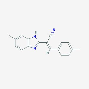 molecular formula C18H15N3 B498983 (2E)-2-(6-methyl-1H-benzimidazol-2-yl)-3-(4-methylphenyl)prop-2-enenitrile 