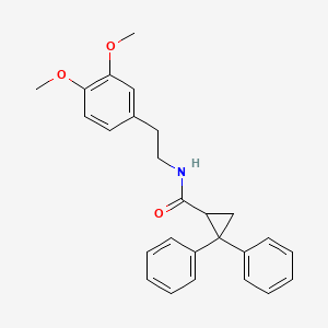molecular formula C26H27NO3 B4989849 N-[2-(3,4-dimethoxyphenyl)ethyl]-2,2-diphenylcyclopropanecarboxamide 