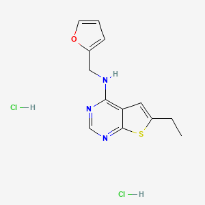 molecular formula C13H15Cl2N3OS B4989858 6-ethyl-N-(2-furylmethyl)thieno[2,3-d]pyrimidin-4-amine dihydrochloride 