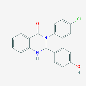 molecular formula C20H15ClN2O2 B4989870 3-(4-chlorophenyl)-2-(4-hydroxyphenyl)-2,3-dihydro-4(1H)-quinazolinone 