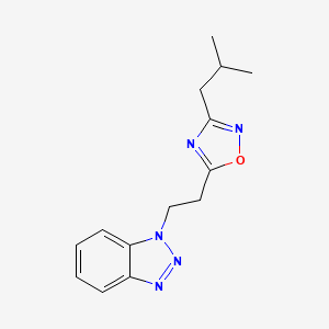 molecular formula C14H17N5O B4989892 1-[2-(3-isobutyl-1,2,4-oxadiazol-5-yl)ethyl]-1H-1,2,3-benzotriazole 