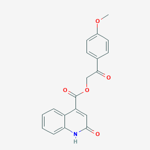 molecular formula C19H15NO5 B498991 2-(4-Methoxyphenyl)-2-oxoethyl 2-hydroxy-4-quinolinecarboxylate CAS No. 355154-31-3