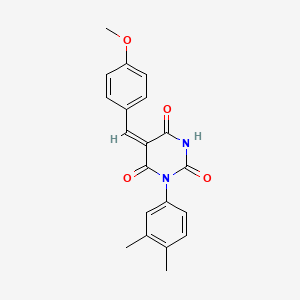 molecular formula C20H18N2O4 B4989918 1-(3,4-dimethylphenyl)-5-(4-methoxybenzylidene)-2,4,6(1H,3H,5H)-pyrimidinetrione 