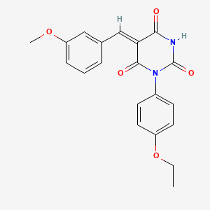 molecular formula C20H18N2O5 B4989930 1-(4-ethoxyphenyl)-5-(3-methoxybenzylidene)-2,4,6(1H,3H,5H)-pyrimidinetrione 
