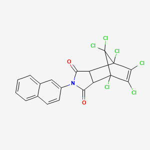 molecular formula C19H9Cl6NO2 B4989931 1,7,8,9,10,10-hexachloro-4-(2-naphthyl)-4-azatricyclo[5.2.1.0~2,6~]dec-8-ene-3,5-dione 