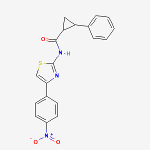 molecular formula C19H15N3O3S B4989936 N-[4-(4-nitrophenyl)-1,3-thiazol-2-yl]-2-phenylcyclopropanecarboxamide 