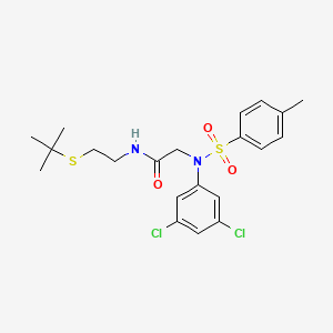molecular formula C21H26Cl2N2O3S2 B4989942 N~1~-[2-(tert-butylthio)ethyl]-N~2~-(3,5-dichlorophenyl)-N~2~-[(4-methylphenyl)sulfonyl]glycinamide 