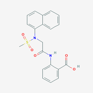 molecular formula C20H18N2O5S B4989957 2-{[N-(methylsulfonyl)-N-1-naphthylglycyl]amino}benzoic acid 