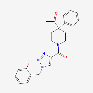 molecular formula C23H23FN4O2 B4989967 1-(1-{[1-(2-fluorobenzyl)-1H-1,2,3-triazol-4-yl]carbonyl}-4-phenyl-4-piperidinyl)ethanone 