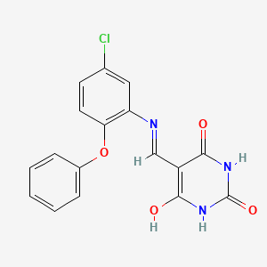 molecular formula C17H12ClN3O4 B4989983 5-{[(5-chloro-2-phenoxyphenyl)amino]methylene}-2,4,6(1H,3H,5H)-pyrimidinetrione 