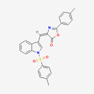 molecular formula C26H20N2O4S B4990001 2-(4-methylphenyl)-4-({1-[(4-methylphenyl)sulfonyl]-1H-indol-3-yl}methylene)-1,3-oxazol-5(4H)-one 