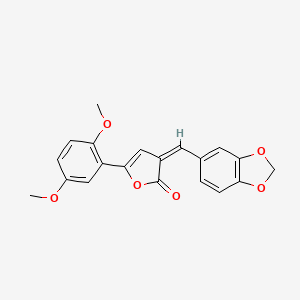 molecular formula C20H16O6 B4990056 3-(1,3-benzodioxol-5-ylmethylene)-5-(2,5-dimethoxyphenyl)-2(3H)-furanone 