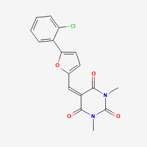 molecular formula C17H13ClN2O4 B4990063 5-{[5-(2-chlorophenyl)-2-furyl]methylene}-1,3-dimethyl-2,4,6(1H,3H,5H)-pyrimidinetrione 