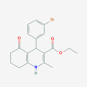 molecular formula C19H20BrNO3 B4990071 ethyl 4-(3-bromophenyl)-2-methyl-5-oxo-1,4,5,6,7,8-hexahydro-3-quinolinecarboxylate 