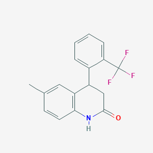 molecular formula C17H14F3NO B4990076 6-methyl-4-[2-(trifluoromethyl)phenyl]-3,4-dihydro-2(1H)-quinolinone 