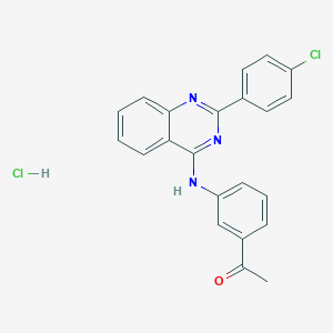 molecular formula C22H17Cl2N3O B4990106 1-(3-{[2-(4-chlorophenyl)-4-quinazolinyl]amino}phenyl)ethanone hydrochloride 
