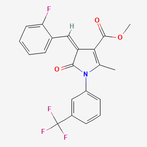molecular formula C21H15F4NO3 B4990108 methyl 4-(2-fluorobenzylidene)-2-methyl-5-oxo-1-[3-(trifluoromethyl)phenyl]-4,5-dihydro-1H-pyrrole-3-carboxylate 