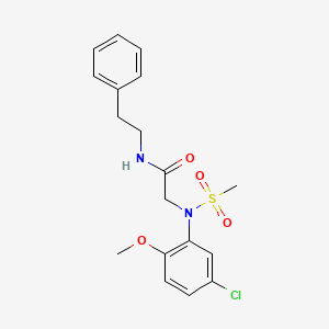 molecular formula C18H21ClN2O4S B4990110 N~2~-(5-chloro-2-methoxyphenyl)-N~2~-(methylsulfonyl)-N~1~-(2-phenylethyl)glycinamide 