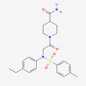 molecular formula C23H29N3O4S B4990117 1-{N-(4-ethylphenyl)-N-[(4-methylphenyl)sulfonyl]glycyl}-4-piperidinecarboxamide 