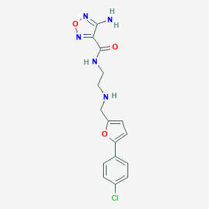 molecular formula C16H16ClN5O3 B499014 4-amino-N-[2-({[5-(4-chlorophenyl)-2-furyl]methyl}amino)ethyl]-1,2,5-oxadiazole-3-carboxamide 