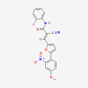molecular formula C21H14FN3O5 B4990154 2-cyano-N-(2-fluorophenyl)-3-[5-(4-methoxy-2-nitrophenyl)-2-furyl]acrylamide 