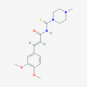 3-(3,4-dimethoxyphenyl)-N-[(4-methyl-1-piperazinyl)carbothioyl]acrylamide