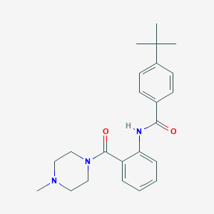 molecular formula C23H29N3O2 B499017 4-tert-butyl-N-{2-[(4-methyl-1-piperazinyl)carbonyl]phenyl}benzamide 