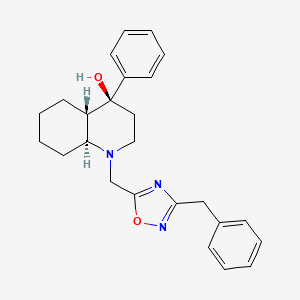 molecular formula C25H29N3O2 B4990188 (4S*,4aS*,8aS*)-1-[(3-benzyl-1,2,4-oxadiazol-5-yl)methyl]-4-phenyldecahydro-4-quinolinol 