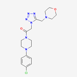 molecular formula C18H24ClN7O2 B4990189 4-[(1-{2-[4-(4-chlorophenyl)-1-piperazinyl]-2-oxoethyl}-1H-tetrazol-5-yl)methyl]morpholine 
