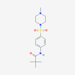 molecular formula C16H25N3O3S B499020 2,2-dimethyl-N-{4-[(4-methyl-1-piperazinyl)sulfonyl]phenyl}propanamide 