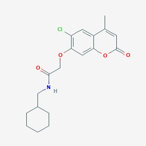 molecular formula C19H22ClNO4 B4990221 2-[(6-chloro-4-methyl-2-oxo-2H-chromen-7-yl)oxy]-N-(cyclohexylmethyl)acetamide 