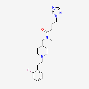 molecular formula C21H30FN5O B4990226 N-({1-[2-(2-fluorophenyl)ethyl]-4-piperidinyl}methyl)-N-methyl-4-(1H-1,2,4-triazol-1-yl)butanamide 