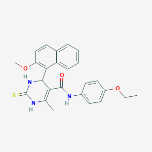 molecular formula C25H25N3O3S B4990230 N-(4-ethoxyphenyl)-4-(2-methoxy-1-naphthyl)-6-methyl-2-thioxo-1,2,3,4-tetrahydro-5-pyrimidinecarboxamide 