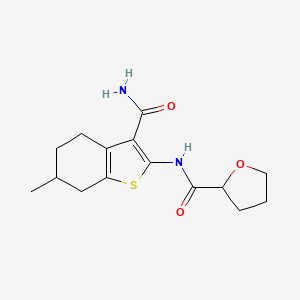 molecular formula C15H20N2O3S B4990237 N-[3-(aminocarbonyl)-6-methyl-4,5,6,7-tetrahydro-1-benzothien-2-yl]tetrahydro-2-furancarboxamide 