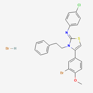 N-[4-(3-bromo-4-methoxyphenyl)-3-(2-phenylethyl)-1,3-thiazol-2(3H)-ylidene]-4-chloroaniline hydrobromide
