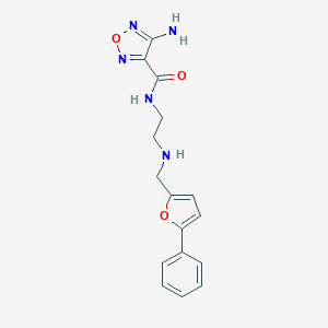 molecular formula C16H17N5O3 B499026 4-amino-N-(2-{[(5-phenyl-2-furyl)methyl]amino}ethyl)-1,2,5-oxadiazole-3-carboxamide 