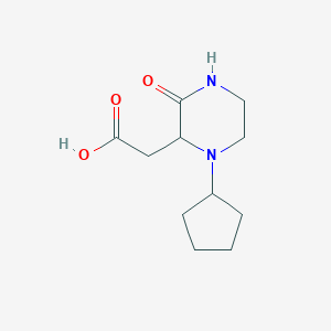 molecular formula C11H18N2O3 B499028 2-(1-Cyclopentyl-3-oxopiperazin-2-yl)acetic acid CAS No. 1042697-00-6