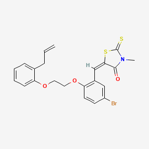 molecular formula C22H20BrNO3S2 B4990297 5-{2-[2-(2-allylphenoxy)ethoxy]-5-bromobenzylidene}-3-methyl-2-thioxo-1,3-thiazolidin-4-one 