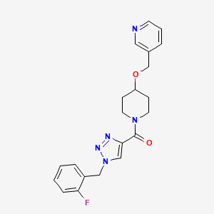 molecular formula C21H22FN5O2 B4990302 3-{[(1-{[1-(2-fluorobenzyl)-1H-1,2,3-triazol-4-yl]carbonyl}-4-piperidinyl)oxy]methyl}pyridine 