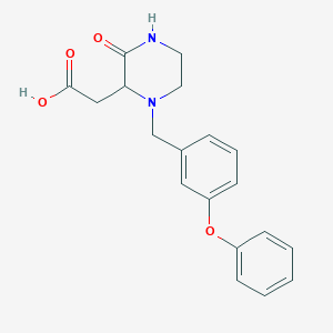 molecular formula C19H20N2O4 B499032 2-[3-oxo-1-[(3-phenoxyphenyl)methyl]piperazin-2-yl]acetic Acid CAS No. 1022924-59-9