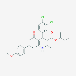 molecular formula C28H29Cl2NO4 B4990323 sec-butyl 4-(3,4-dichlorophenyl)-7-(4-methoxyphenyl)-2-methyl-5-oxo-1,4,5,6,7,8-hexahydro-3-quinolinecarboxylate 
