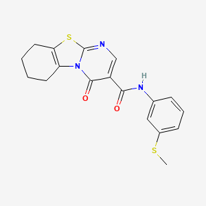 molecular formula C18H17N3O2S2 B4990348 N-[3-(methylthio)phenyl]-4-oxo-6,7,8,9-tetrahydro-4H-pyrimido[2,1-b][1,3]benzothiazole-3-carboxamide 