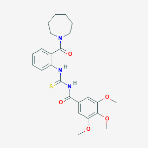molecular formula C24H29N3O5S B499035 N-[2-(1-azepanylcarbonyl)phenyl]-N'-(3,4,5-trimethoxybenzoyl)thiourea 